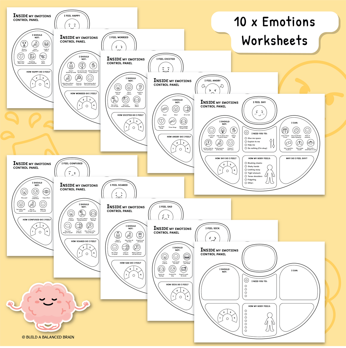 Inside My Emotions Workbook for Kids (Black and White)