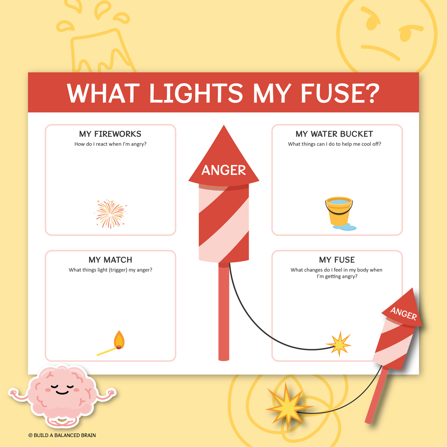 Anger Fireworks Worksheet