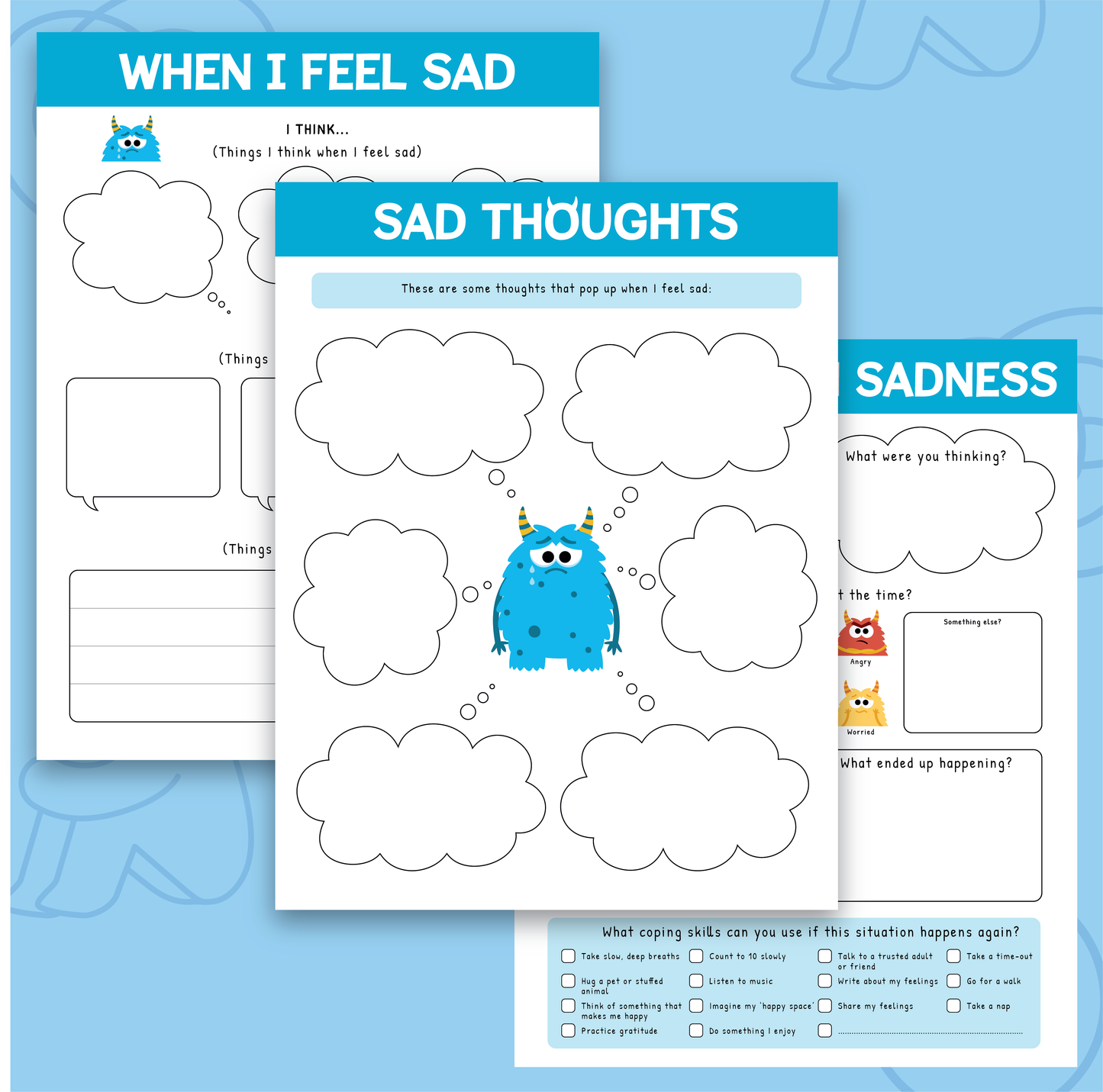 My Sadness Monster Worksheets