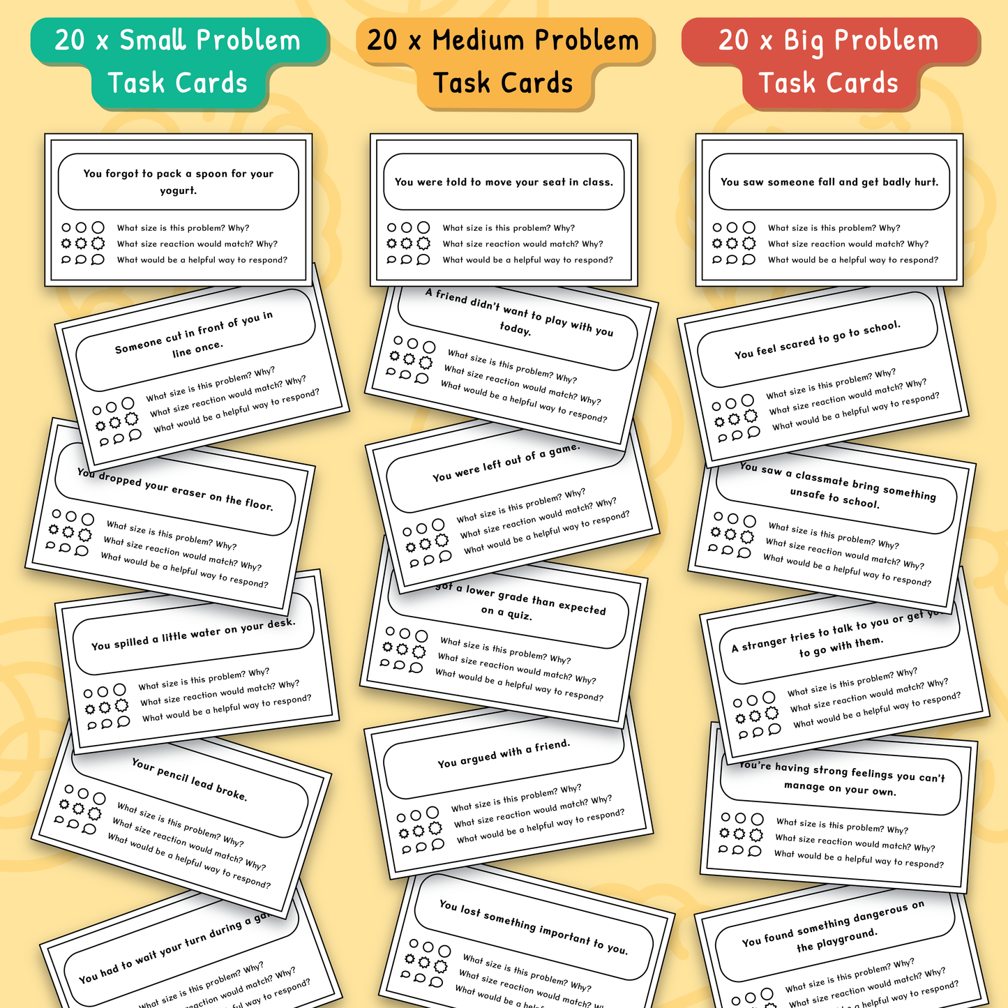 Size of the Problem Black and White Worksheets