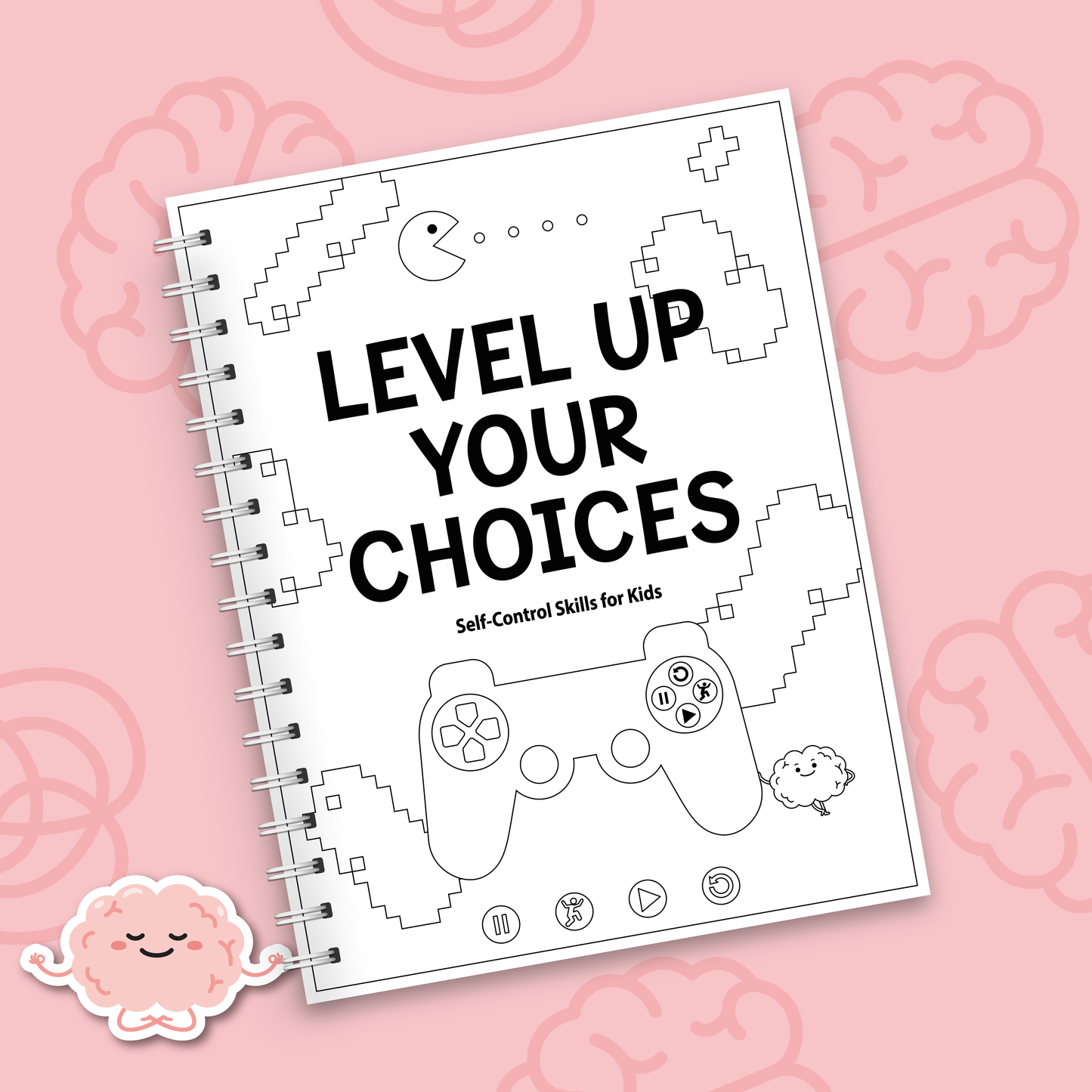 Impulse Control Worksheets for Kids & Teens | Self-Control Workbook (BW)