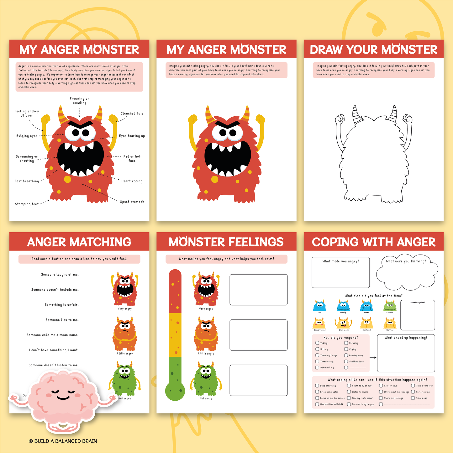 My Anger Monster Worksheets