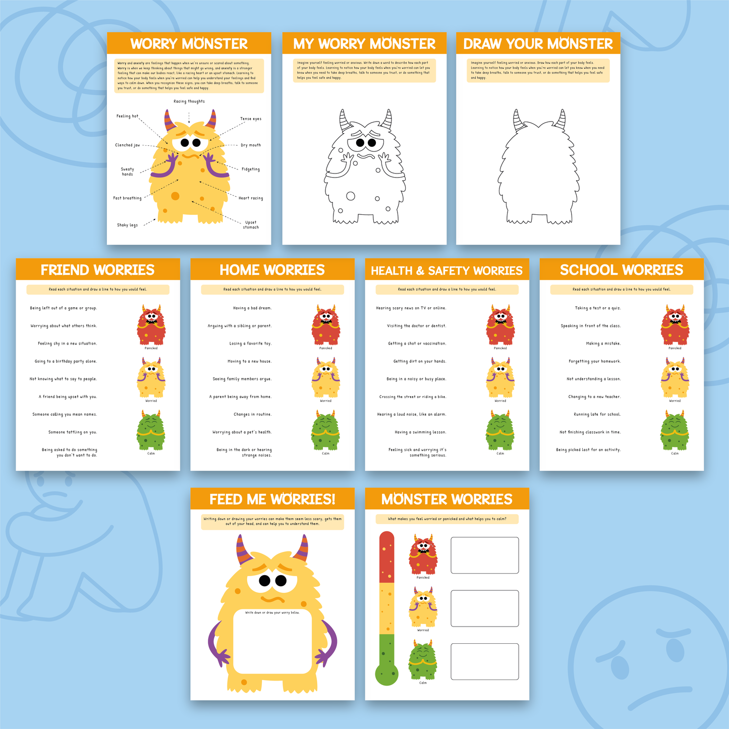 My Worry Monster Worksheets
