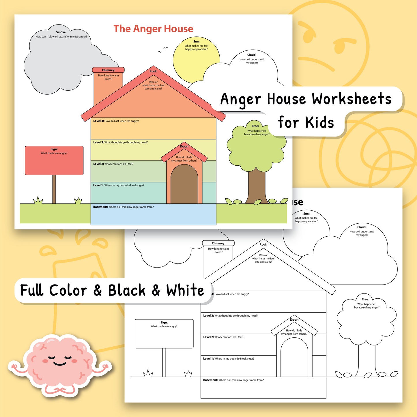 The Anger House Worksheet for Kids