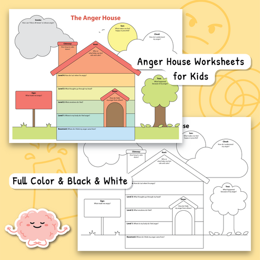 The Anger House Worksheet for Kids