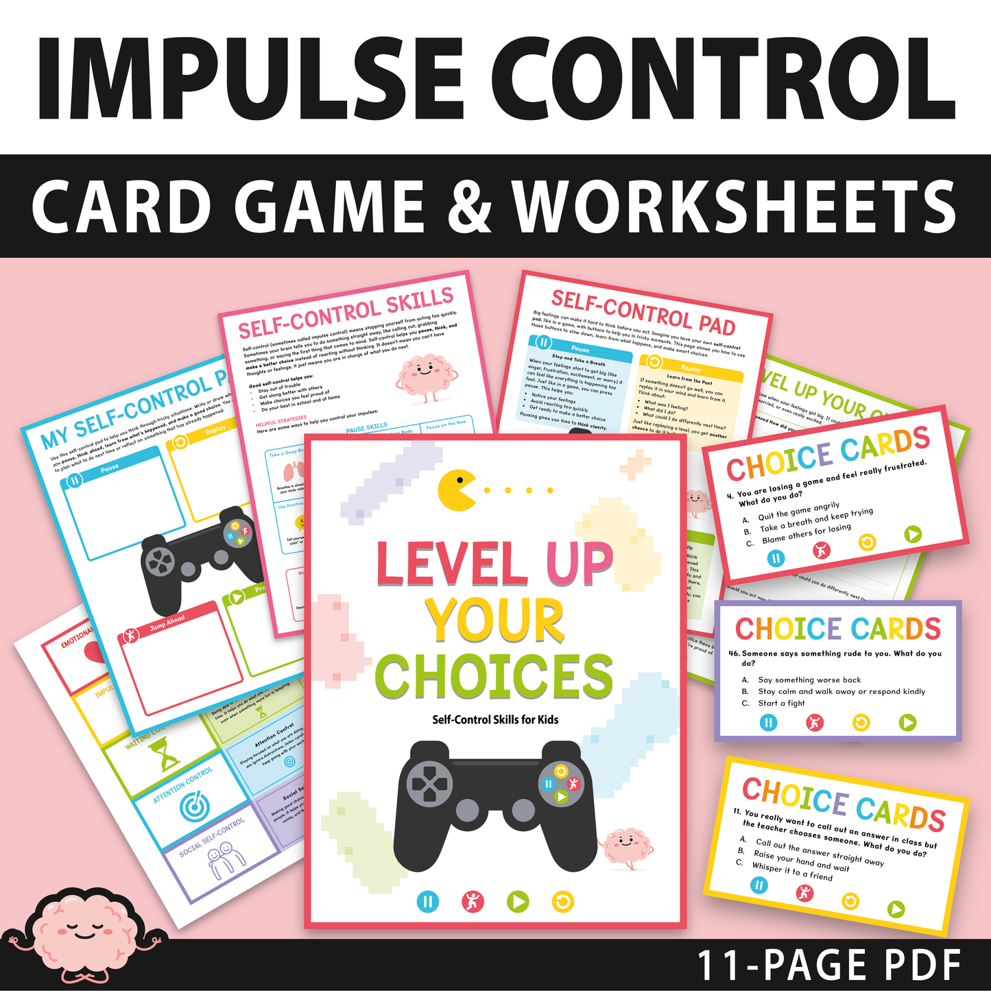 Impulse Control Worksheets for Kids & Teens | Self-Control Workbook