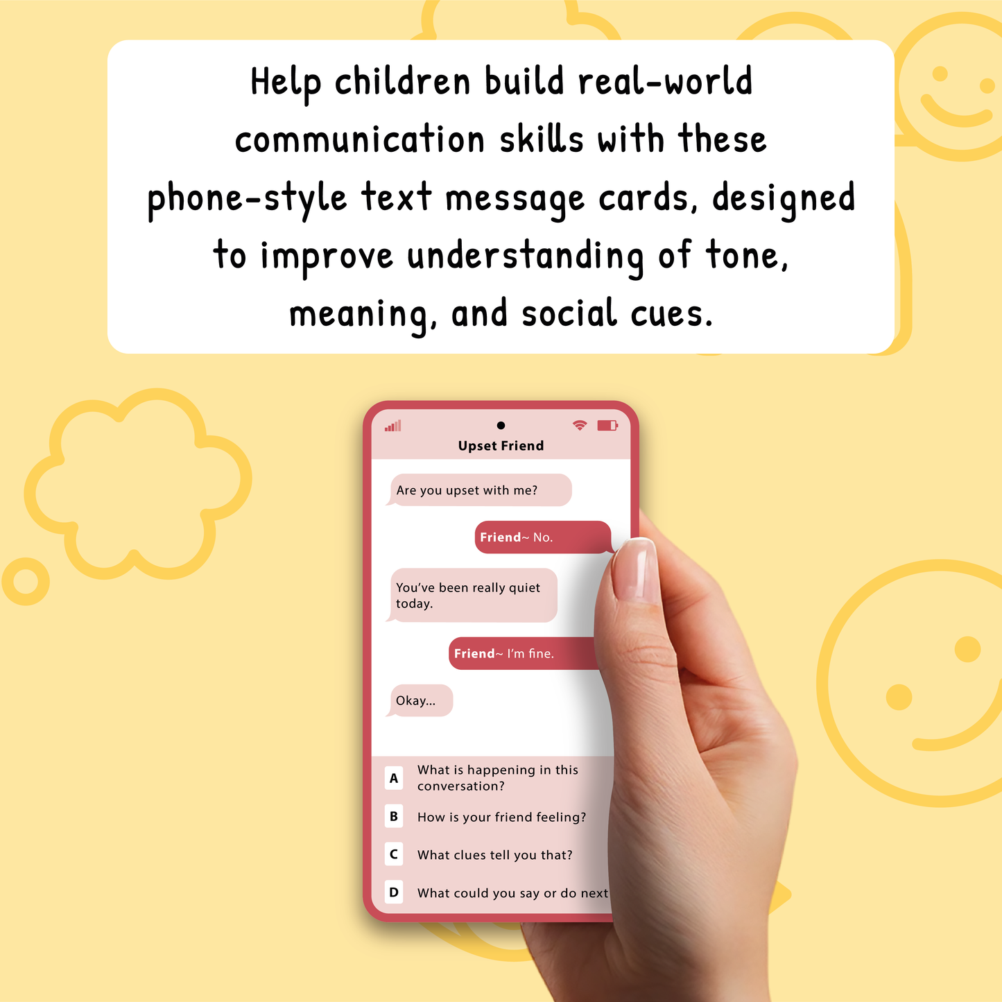 Text Message Conversation Skills Cards for Kids