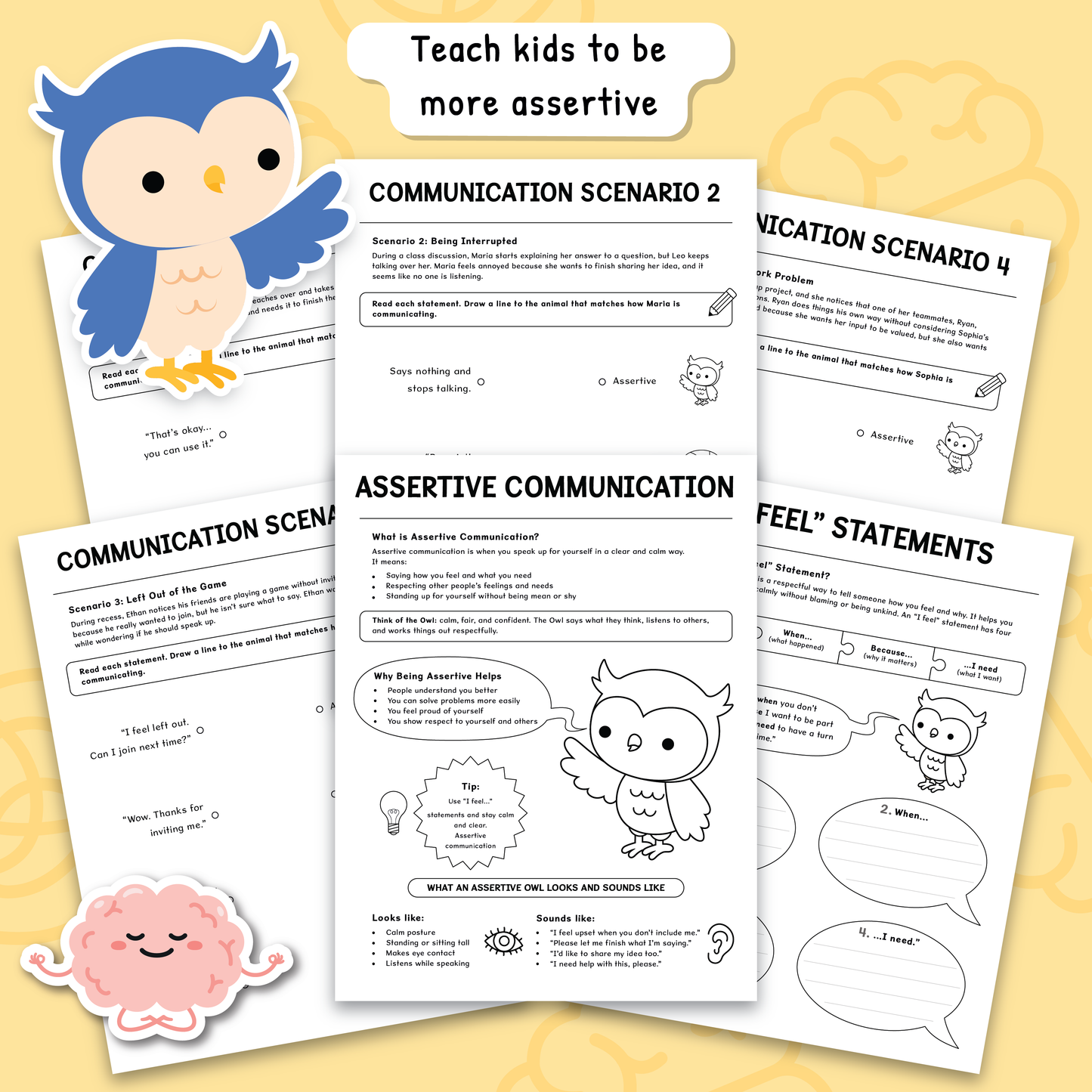 Communication Styles Activities for Kids and Teens (BW)