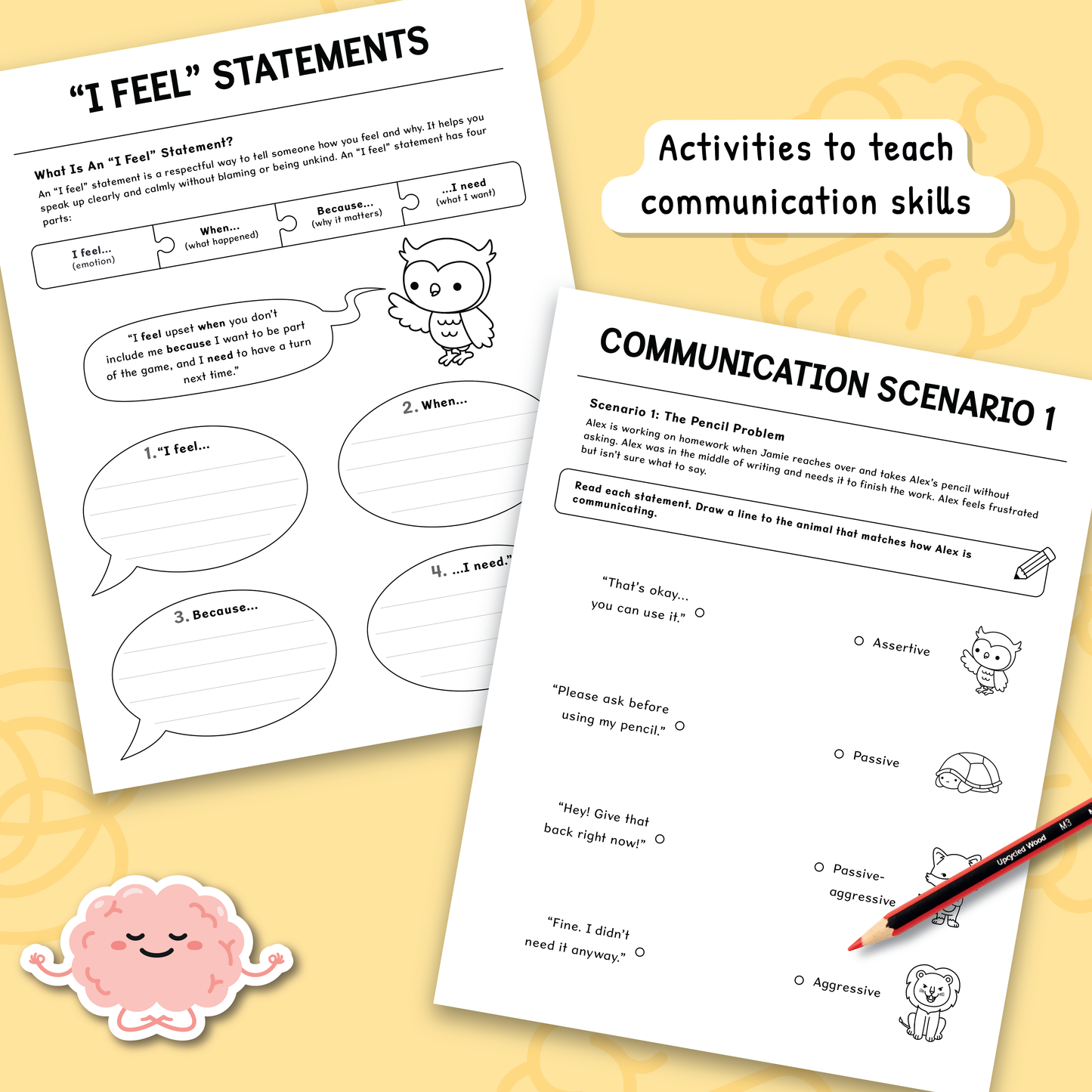 Communication Styles Activities for Kids and Teens (BW)