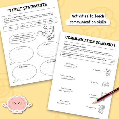 Communication Styles Activities for Kids and Teens (BW)