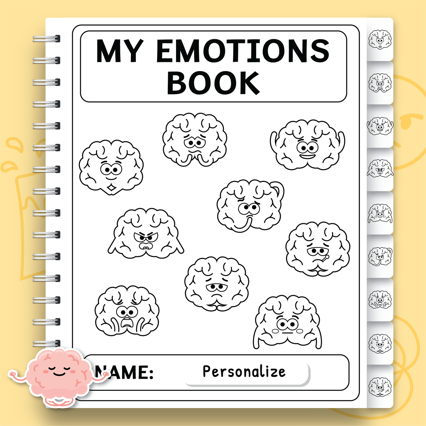 Feelings and Emotions Book for Kids (BW)