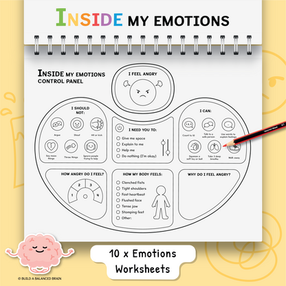Inside My Emotions Workbook for Kids (Black and White)