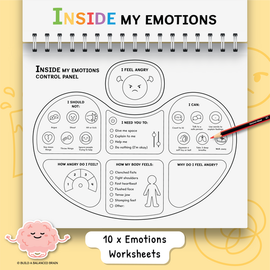 Inside My Emotions Workbook for Kids (Black and White)