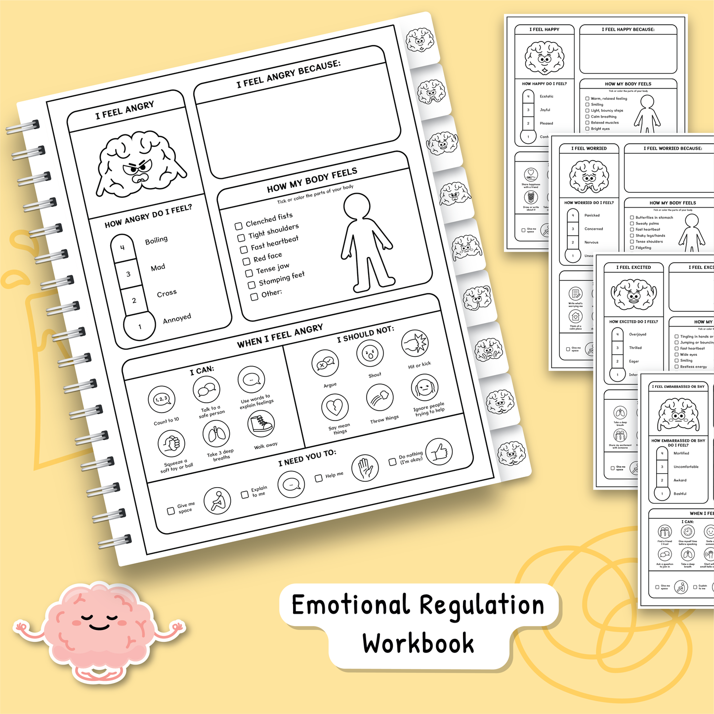 Feelings and Emotions Book for Kids (BW)