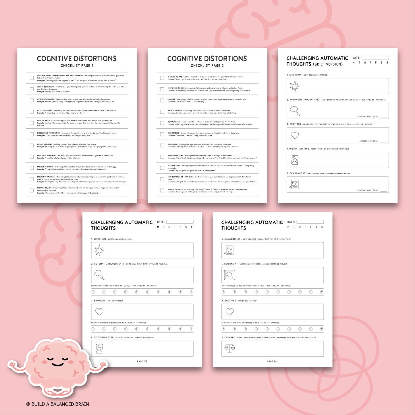 Challenge Automatic Negative Thoughts (Black and White)