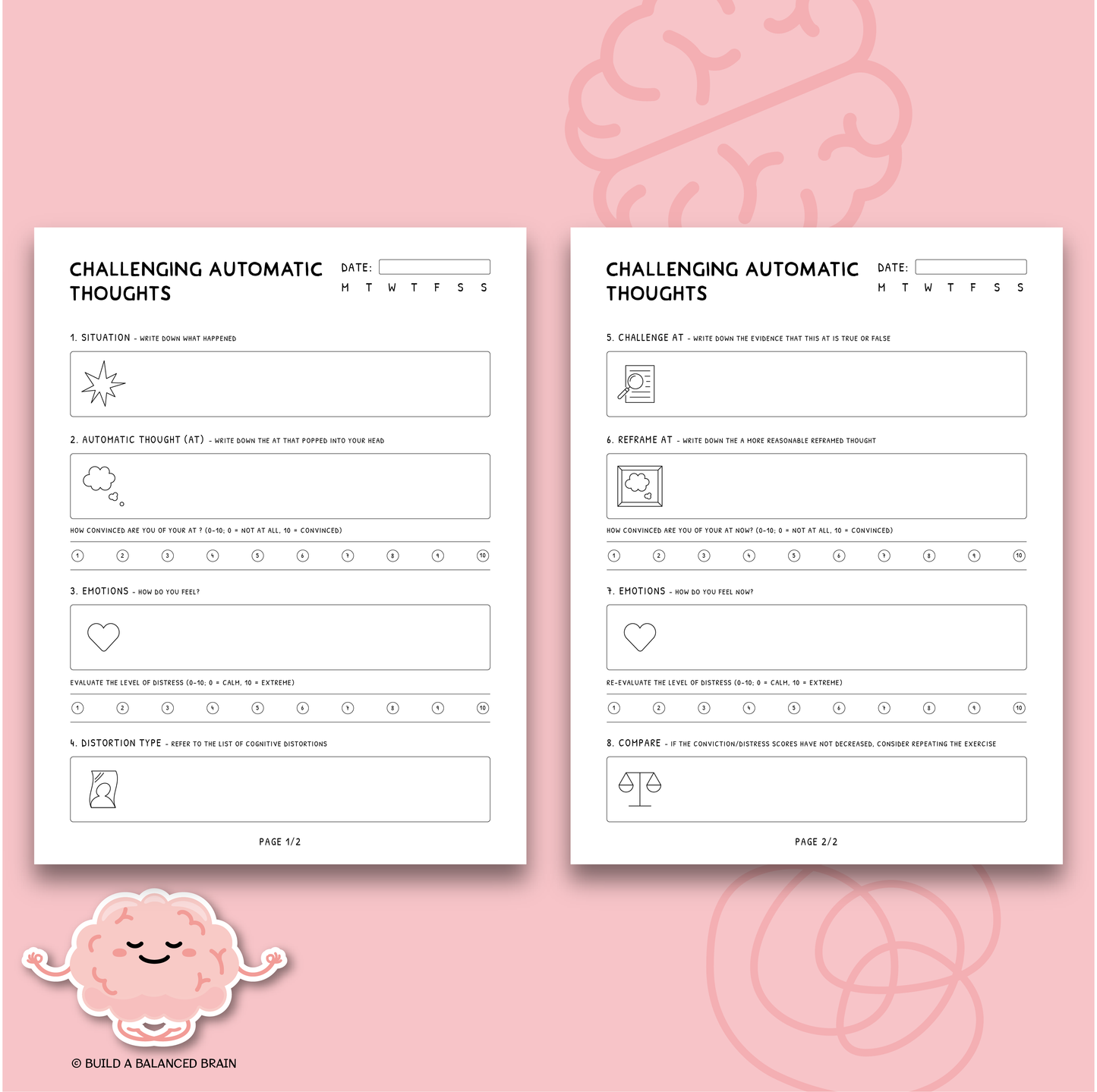 Challenge Automatic Negative Thoughts (Black and White)