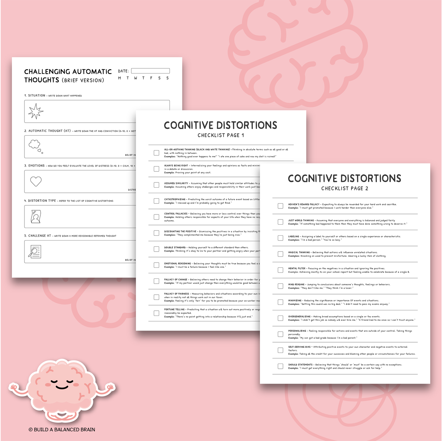 Challenge Automatic Negative Thoughts (Black and White)