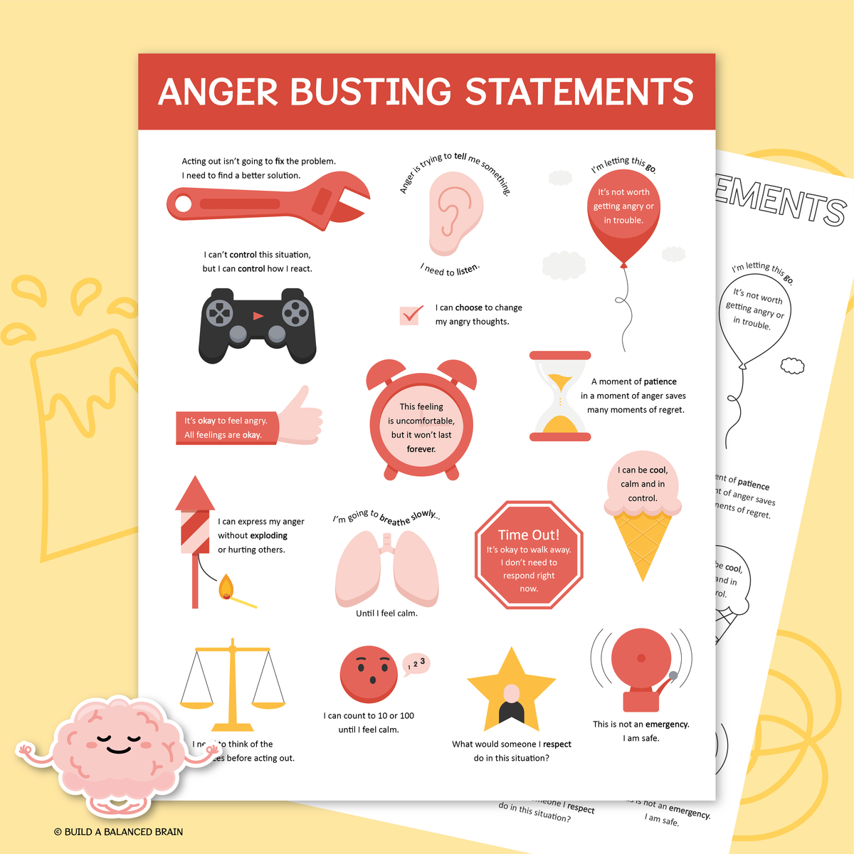 Anger Coping Statements for Kids & Teens | Educational Resource – Build ...