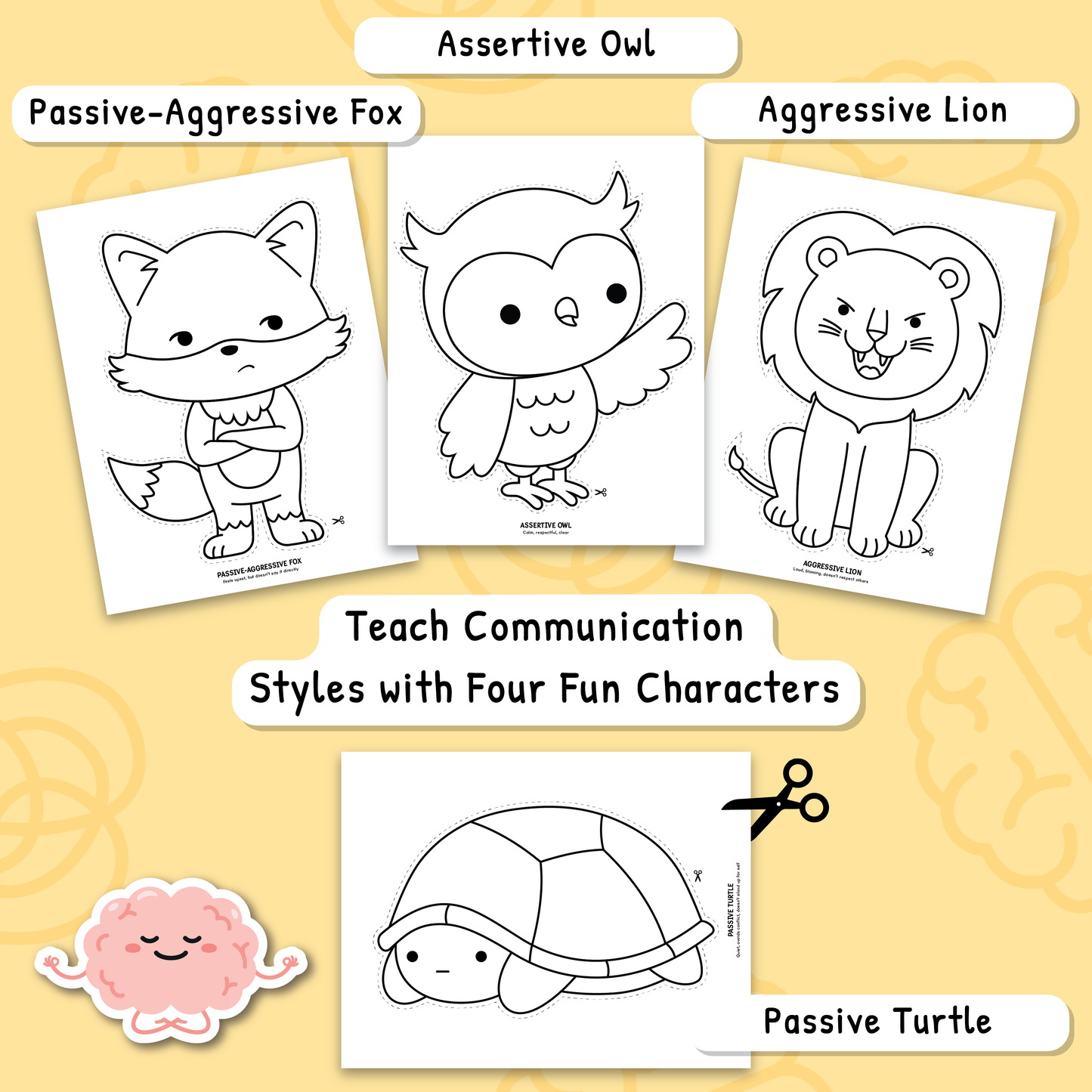 Communication Styles Activities for Kids and Teens (BW)