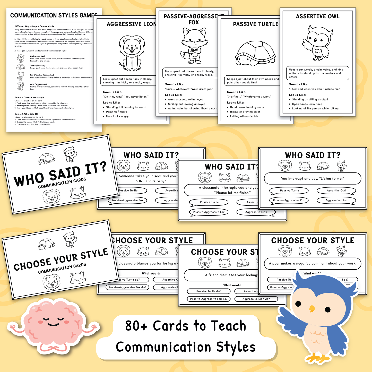Communication Styles Activities for Kids and Teens (BW)