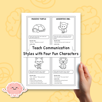 Communication Styles Activities for Kids and Teens (BW)