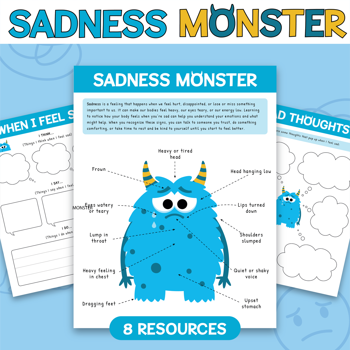 My Sadness Monster Worksheets
