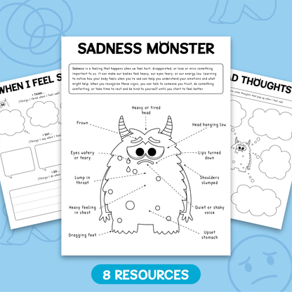 My Sadness Monster Worksheets (BW)