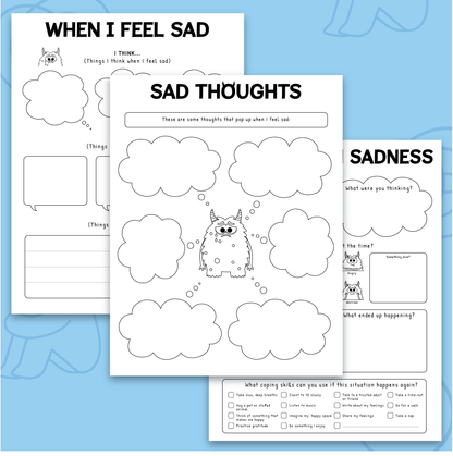 My Sadness Monster Worksheets (BW)