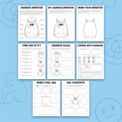 My Sadness Monster Worksheets (BW)