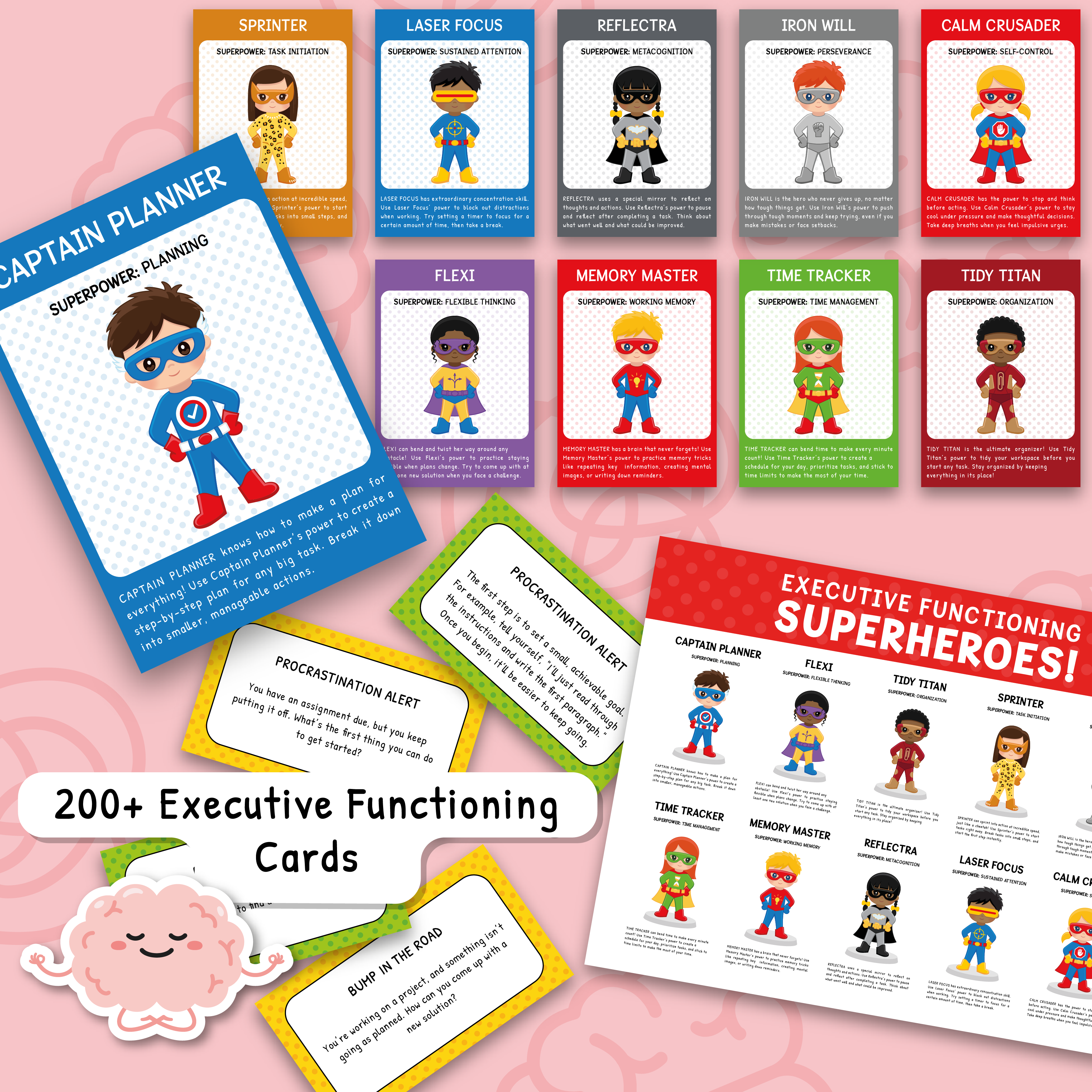 ADHD Superhero Executive Functioning Cards | 200+ Cards – Build a ...