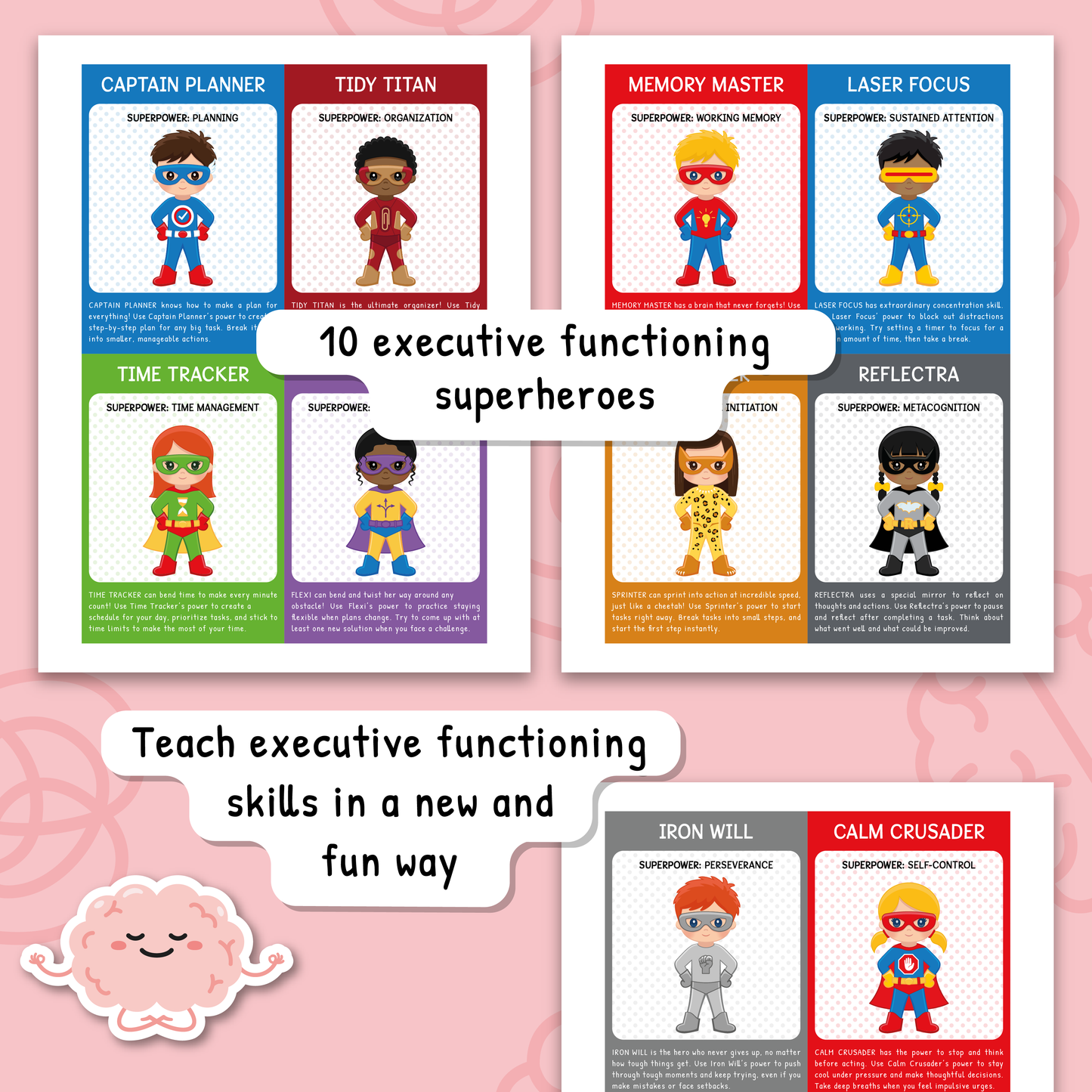ADHD Superhero Executive Functioning Cards