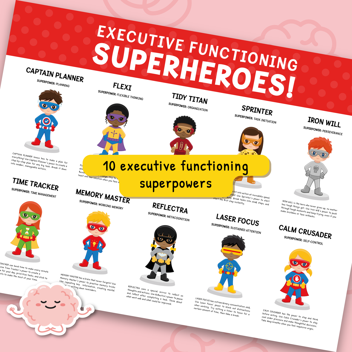 ADHD Superhero Executive Functioning Cards