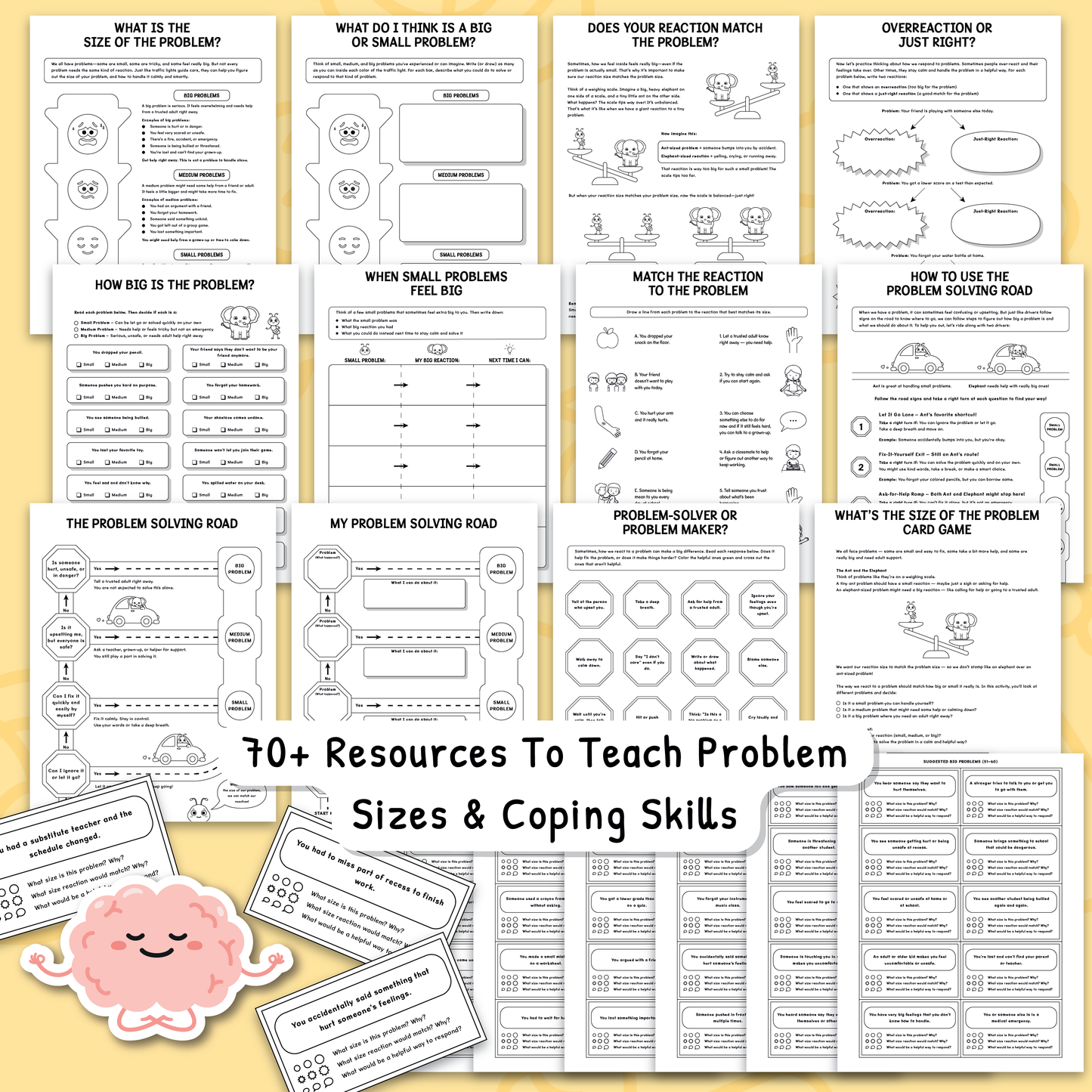 Size of the Problem Black and White Worksheets