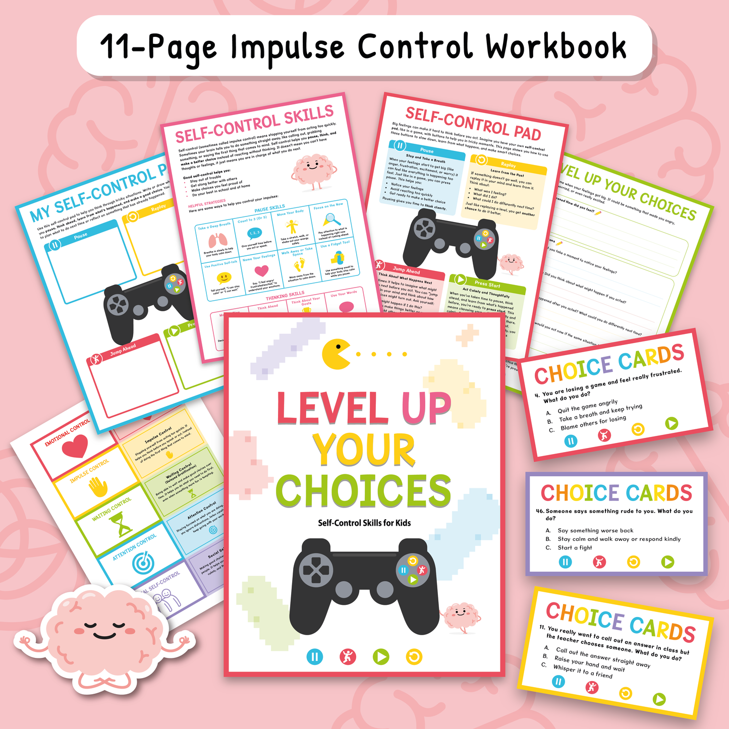 Impulse Control Worksheets for Kids & Teens | Self-Control Workbook
