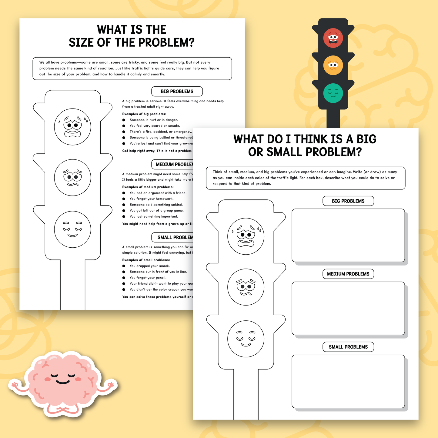 Size of the Problem Black and White Worksheets