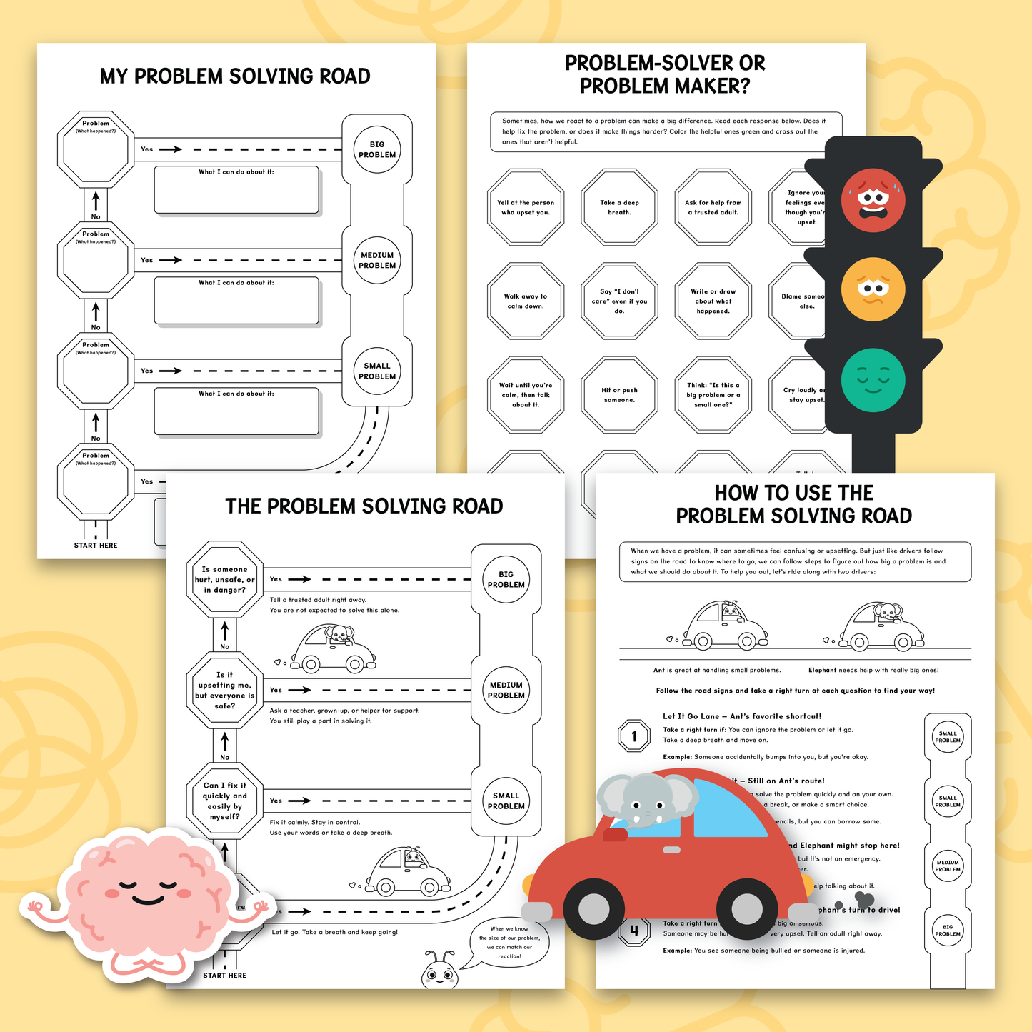 Size of the Problem Black and White Worksheets