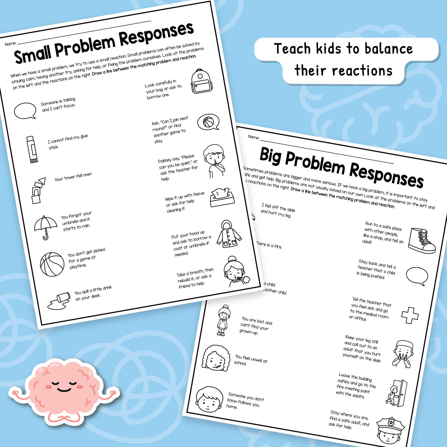 How Big Is My Problem? Worksheets | Problem-Solving & Reactions for Kids