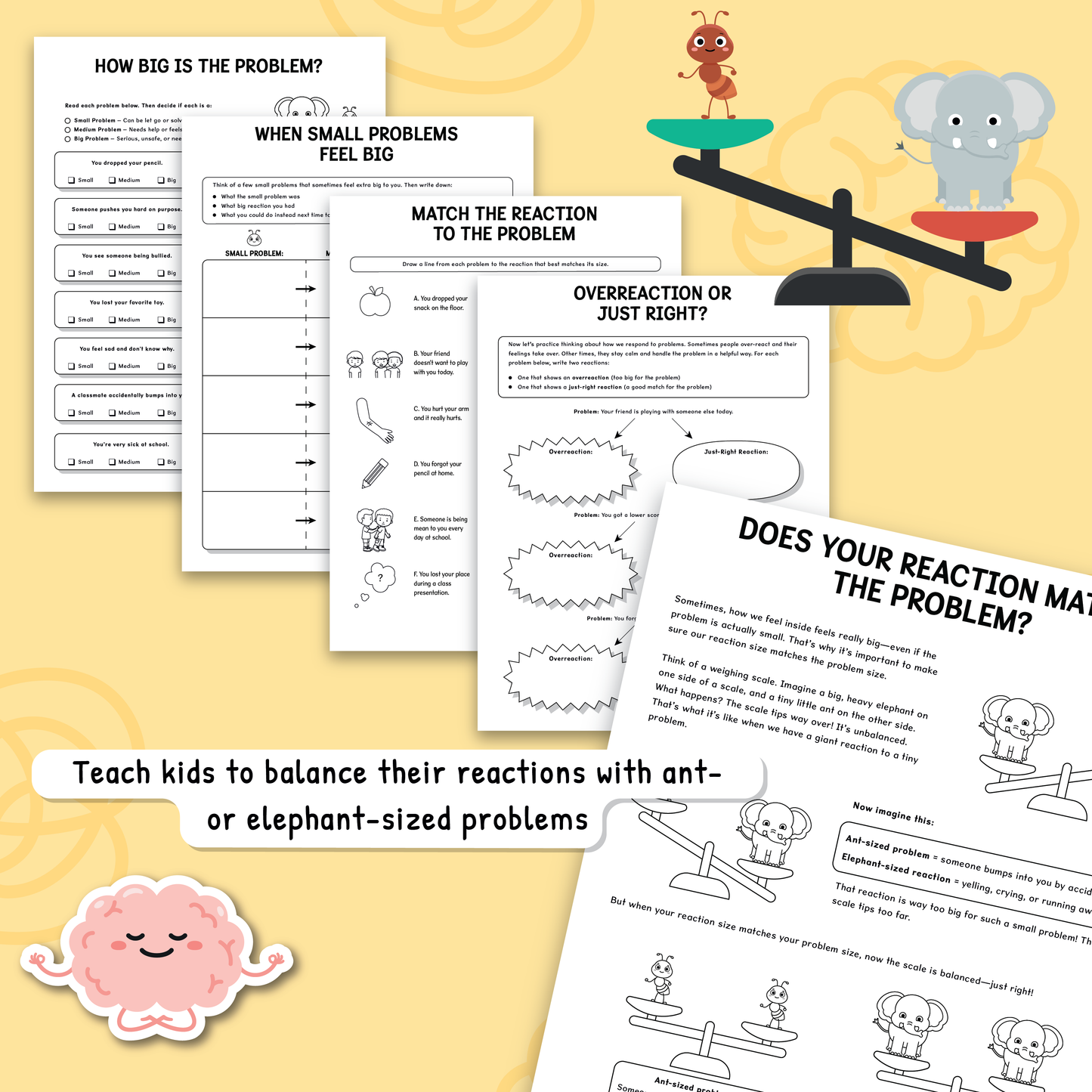 Size of the Problem Black and White Worksheets