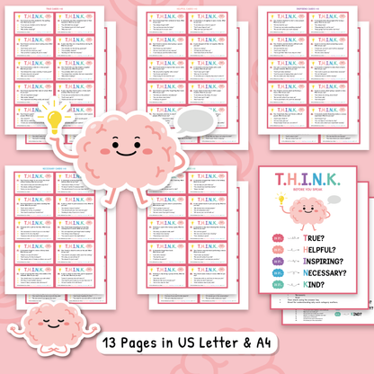 THINK Before You Speak Cards for Kids | Social Skills & Communication Activity