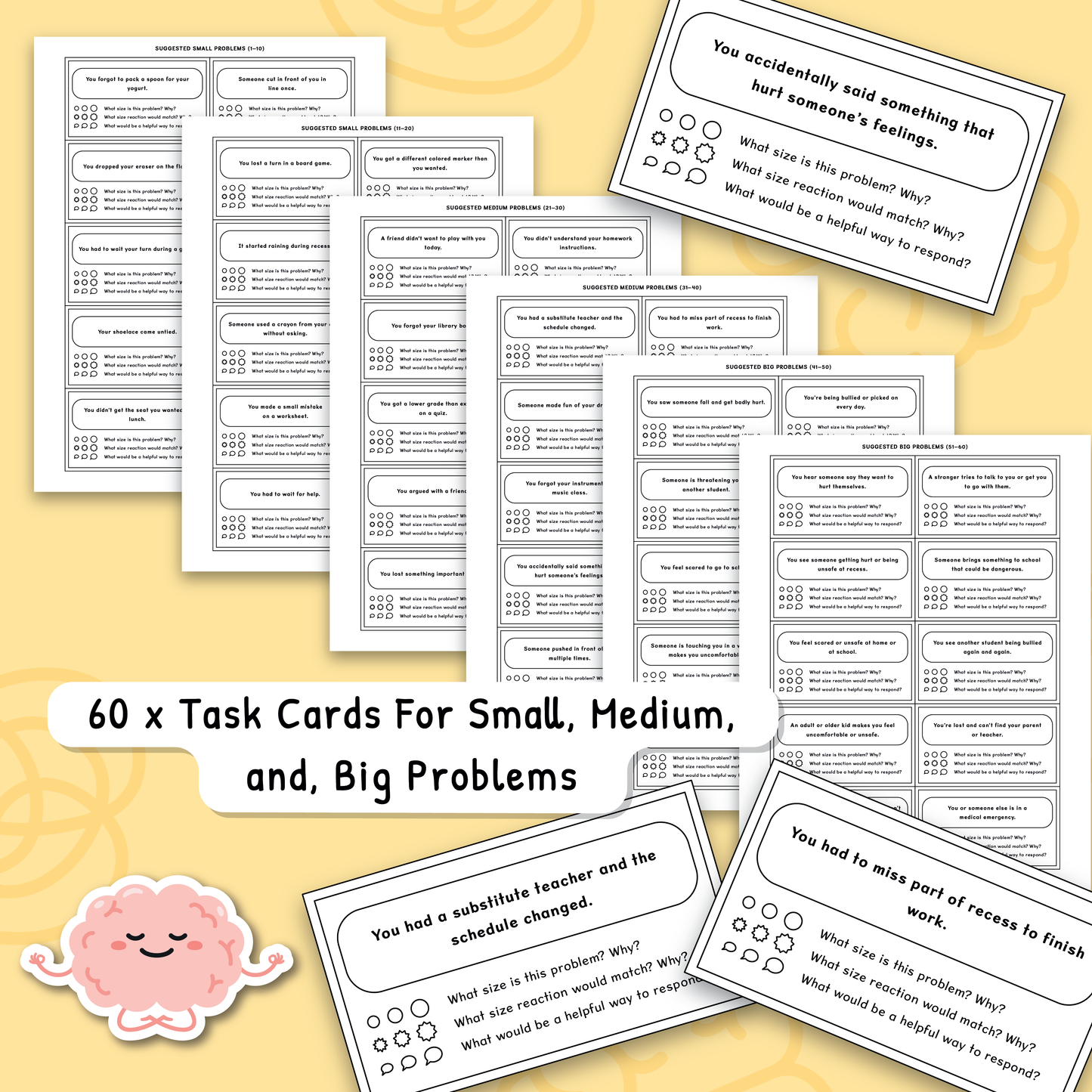 Size of the Problem Black and White Worksheets