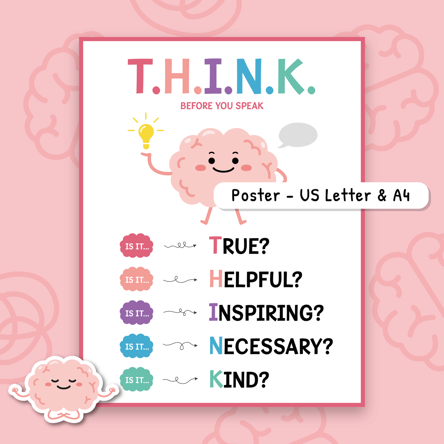 THINK Before You Speak Cards for Kids | Social Skills & Communication Activity