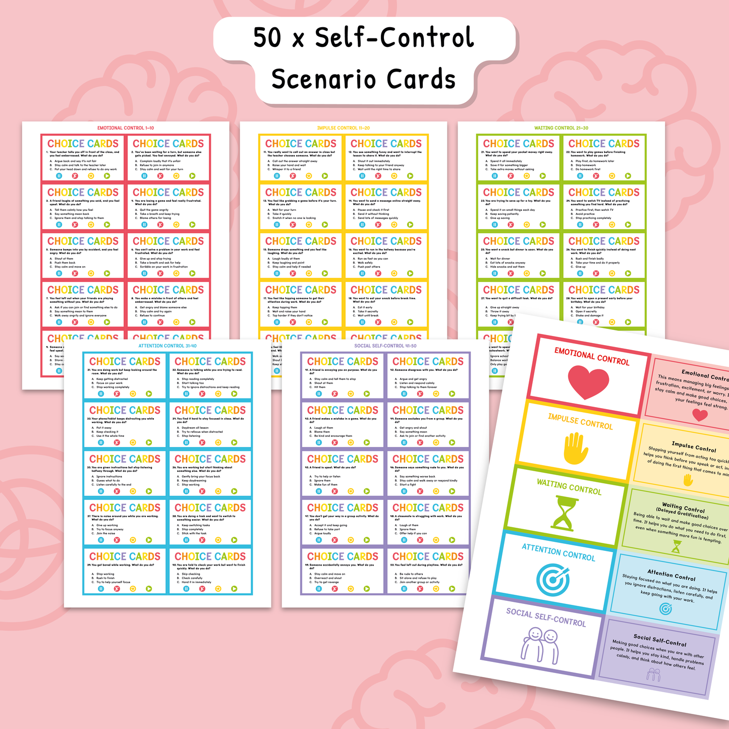 Impulse Control Worksheets for Kids & Teens | Self-Control Workbook