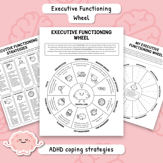 ADHD Executive Function Wheel (Black & White Version)
