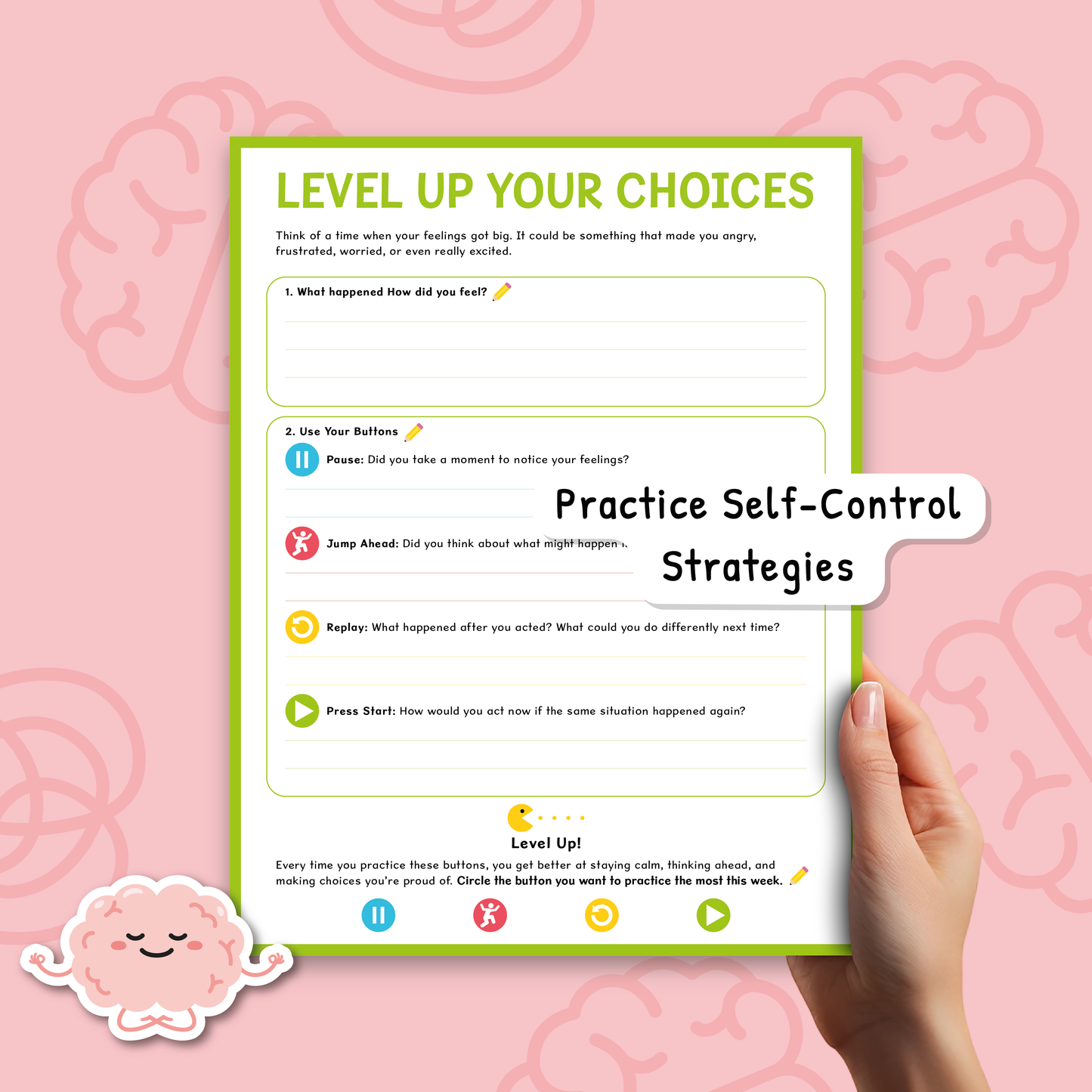 Impulse Control Worksheets for Kids & Teens | Self-Control Workbook