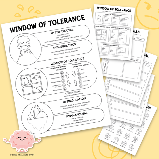 Window of Tolerance Worksheets (Black and White)