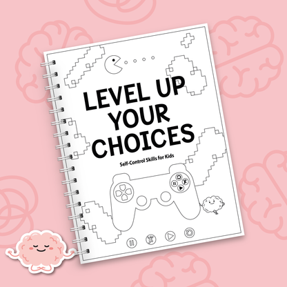 Impulse Control Worksheets for Kids & Teens | Self-Control Workbook (BW)