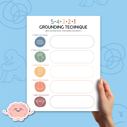 54321 Grounding Technique Worksheet
