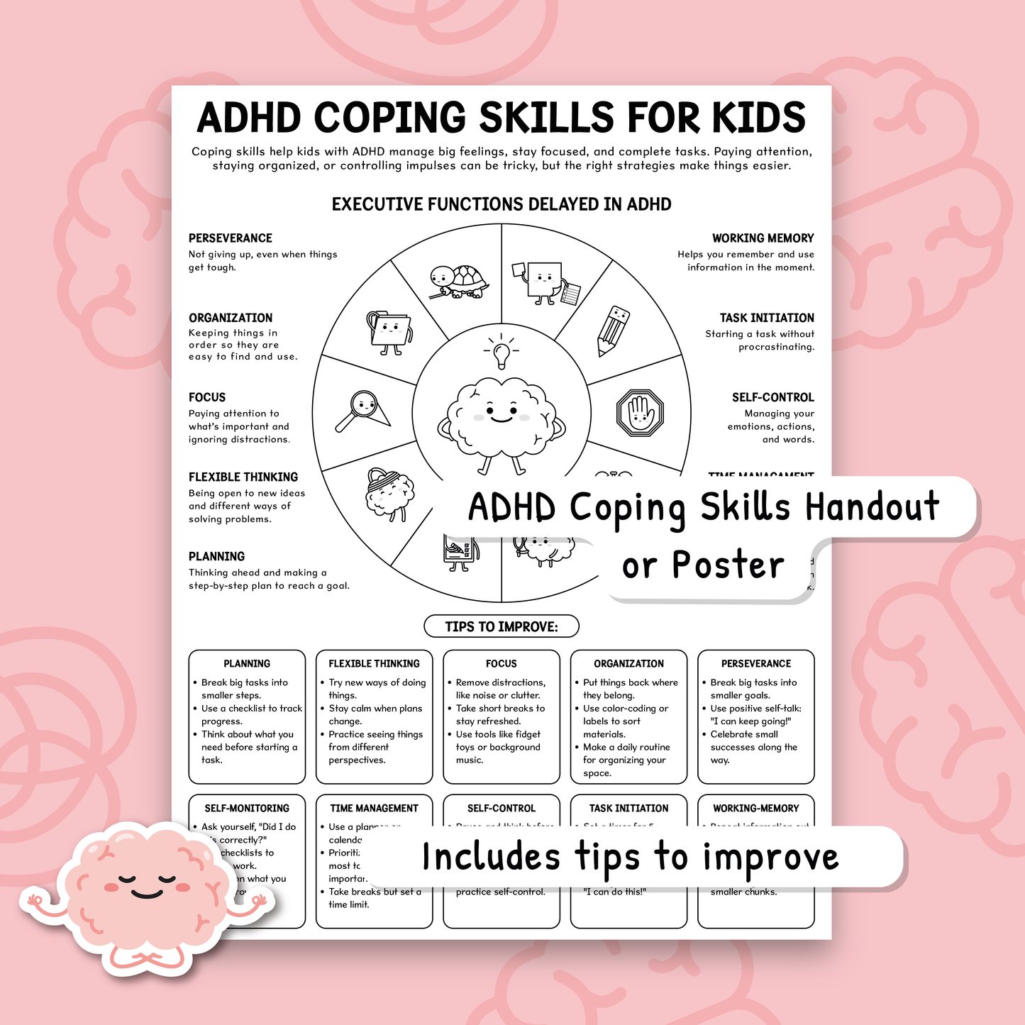 ADHD Executive Functioning Set (Black & White Version)