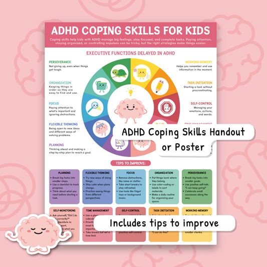 ADHD Coping Skills for Kids Handout