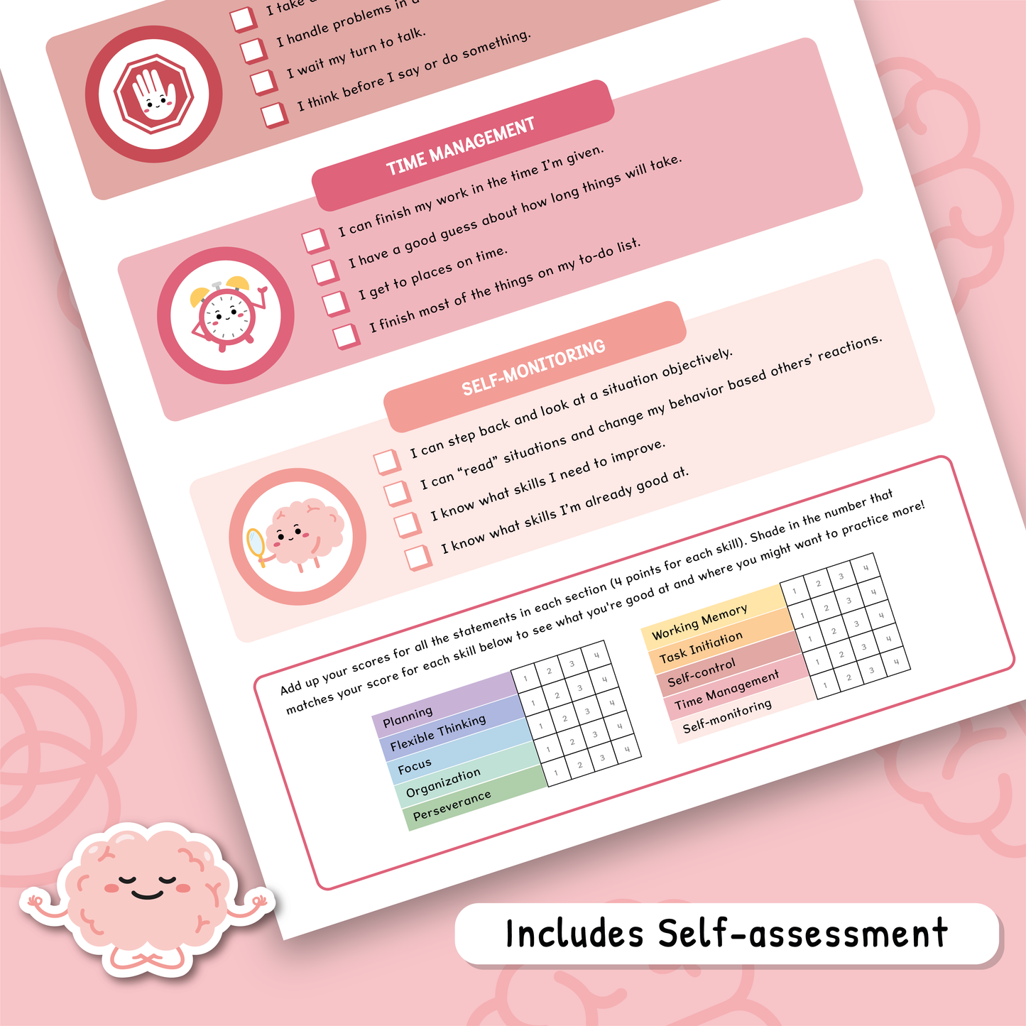 Executive Functioning Skills Cheat Sheet ADHD